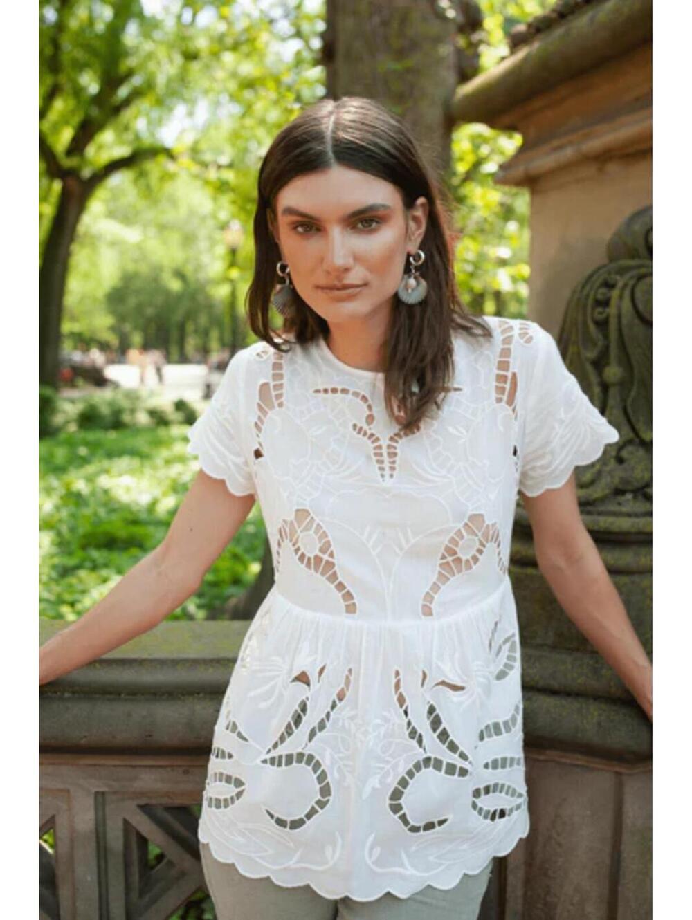 NWT Guadalupe Chloe White Blouse Women's XL